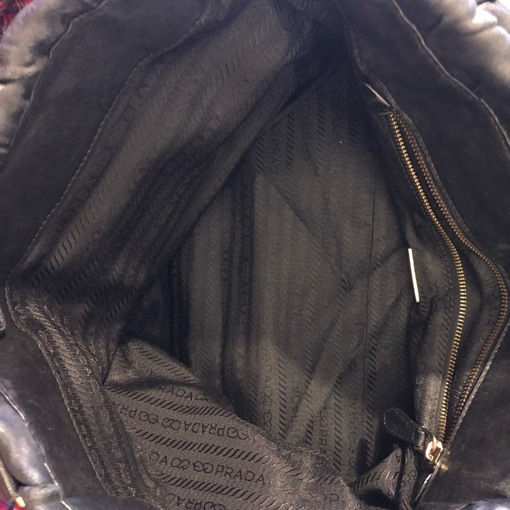 Prada Black Leather Ruched Handbag - Picture 4 of 5